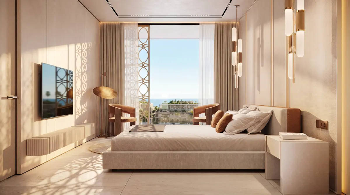 Bedroom opening onto a terrace